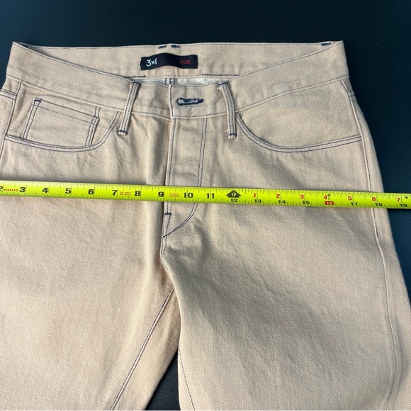 3x1 NYC Mario's Button Fly Selvedge Denim Khaki Tan Jeans Pants Men 30 M4 USA - Picture 9 of 12